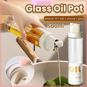 Jozoo 500ml Tkitchen Seasoning Glass Jar Drip Free Automatic Open Oil Pot Leak-Proof