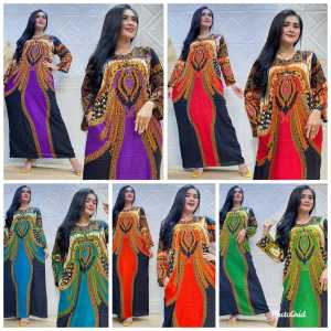 Daster Busui Longdress Lengan Panjang Dengan Kancing Depan