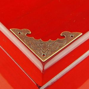 ZG285 Sắt Đồng cổ Hộp trang sức Hộp gỗ Họa tiết hoa Trang trí Ốp bảo vệ Giá đỡ góc Chân góc Bảo vệ góc