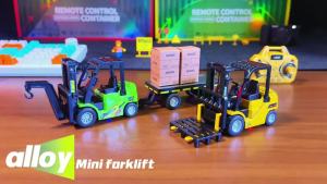 2026 1:64 Bluetooth Remote Control Crane And Forklift two-in-one DesktopAlloy Toy Car With Trailer Christmas Gift In Color