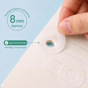 SPDD 200Pcs Clear Hole Reinforcement Stickers Round Prevent Paper Tear Binder Hole Protector Invisible 8mm Inner Diameter Punch Hole Sticker Students