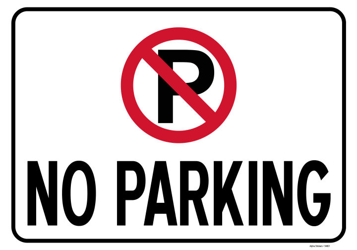 No Parking Signs Vinyl Sticker Size: 10