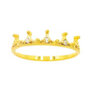 Happy Jewelry แหวนเพชรของแท้ แหวนมงกุฎ สวยๆ เลิศๆ ทองแท้ 9k 37.5% ME754