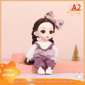 huhe 16cm Mini Movable Joint Dolls DIY Toy Doll With Clothes Dress Up For Girl Toy