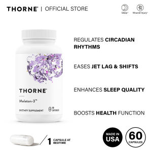 Thorne Melaton-3™ 60 Capsules 3mg/Capsule – Melatonin Supplement Supports Sleep & Circadian Rhythm
