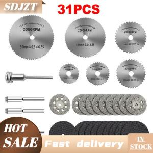 SDJZT 31pcs Diamond Cutting Discs Sanding Grinding Wheel Circular Saw Blade Woodworking Metal Dremel Mini Drill Rotary Tool Access
