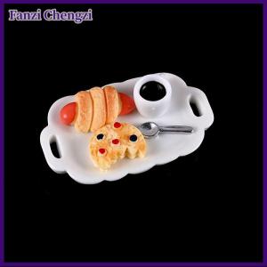 Fanzi ชุดของเล่นจำลองขนมปังเค้กห้องครัวขนาดเล็ก2ชุดอุปกรณ์ประกอบฉากสำหรับอาหารเช้าของเล่นอาหารขนาดเล็ก