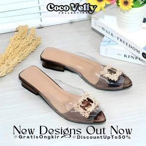 COCO VEELY - GRACE Slip-On Mules Wanita 2 cm Promo Gratis Ongkir
