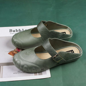 Free Shipping New Summer Closed-Toe Flat Casual Mules For Women Fashionable Shallow One-Strap Sandals For Outdoor Wear