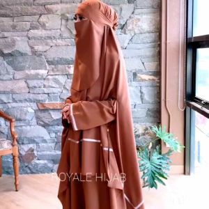 Gamis Set Syari Wanita // Gamis Cadar polos // Baju Wanita Syari bahan Wolfish Luxury FREE CADAR