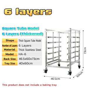 Stainless Steel Baking Tray Rack with Wheels Multi Layer Bread Rack Baking Rack for Bakery Kitchen