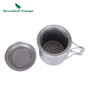 Boundless Voyage 420ml Titanium Mug with Strainer & Lid Lightweight Camping Single Layer Tea Cup with Filter Outdoor Drinkware2026