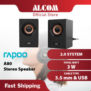 RAPOO A80 Compact Stereo Speaker with 3.5mm / USB Connectivity 3W Playback System & Low Latency