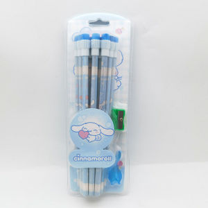 W27 Sanrio pencil with eraser tip pencil sharpener for students cute cartoon high-looking Kuromi cinnamon dog Melody
