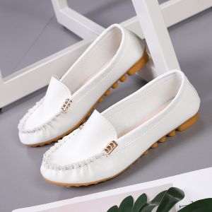 Spring And Summer Round-Toe Flat-Heel Shallow Shoes With Metal Buckle Flat WomenS Shoes Student Loafers Casual Shoes