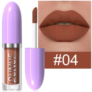 DUNUF 1pcs Matte Velvet Lip Gloss Lipstick Long-lasting Waterproof Non-fading Non-stick Cup