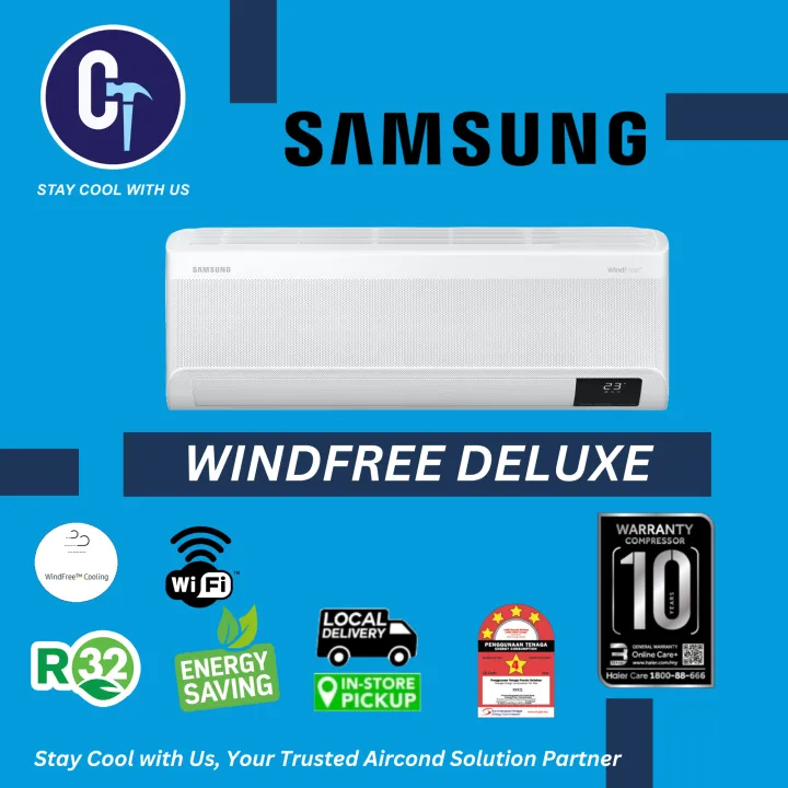SAMSUNG R32 New Windfree Deluxe Series Inverter Air Conditioner (1.0HP ...