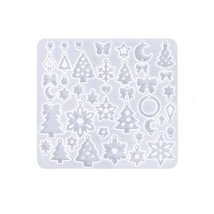 ชุดพิมพ์เค้กซิลิโคนต่างหูคริสต์มาสด้วยดีไซน์เทศกาลสำหรับงานฝีมือวันหยุดและโครงงานศิลปะเรซิ่น