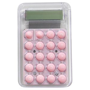 Máy tính Mini dễ thương KS cho trẻ em và sinh viên thiết kế trong suốt di động với các nút màu hồng lý tưởng cho trường học và văn phòng sử dụng