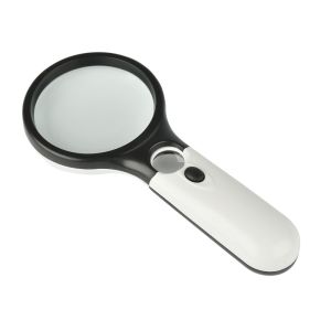 2in1 Magnifier Gelas Kaca Pembesar Dengan Lampu 3 LED Loop Magnifying Untuk Membaca dan Perhiasan
