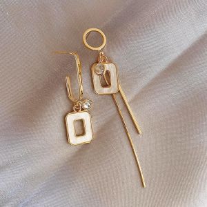 Frascati Simple Asymmetrical Earrings For Women Round Square Geometric Earrings Korean Style Fashion Jewelry Gift