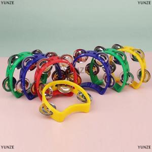 [COD] YUNZE 1PC Nhựa Bộ gõ Tambourine cho người lớn tay Tambourine nhạc cụ 4 chuông trên ABS Tambourine nhịp điệu âm nhạc instrum