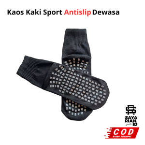 Raxen - Kaos Kaki Sport Anti Slip Polos Hitam Dewasa / Kaus Kaki Antislip Pendek Murah