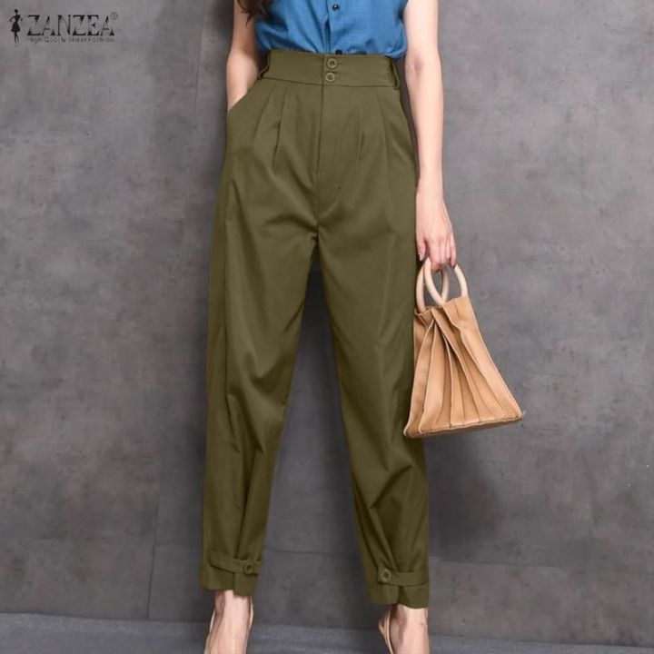 Fancystyle ZANZEA ชุดสตรีทแวร์สำหรับผู้หญิงกางเกงกระเป๋าด้านข้างแฟชั่น ...