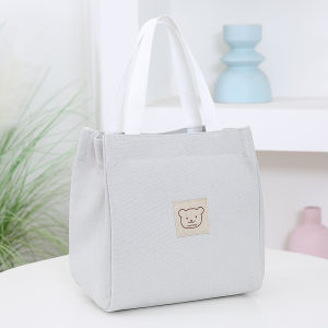 iFASHION 1981 READY SOCK Zipper Bear Canvas Tote Bag Handbag Lunch Bag High quality casual Kanvas Beg Tangan Wanita Kecil Murah