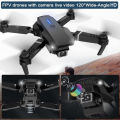 Popcorn E88 Pro Drone with 4K Camera, WiFi FPV 1080P HD Dual Foldable RC Quadcopter Altitude Hold, Headless Mode, Visual Positioning, Auto Return Mobile App Control, Black, 7.83 x 7.17 x 2.87 inches. 