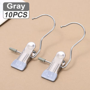 10Pcs/Set Laundry Hooks Clothespins Clothes Pegs Pants Hanger Traceless Hanging Clips Socks Clothes Pegs Closet Organizer
