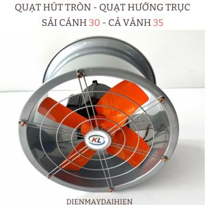 Quạt Hướng Trục Công Nghiệp - Hút Tròn - Thông Gió Sải Cánh 300 - Tính Cả Vành 350  .  220V - 1 Pha