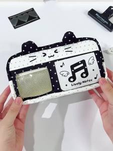 Used Pencil Cases with Cat Star & Music Note Designs 3D Cat Ear & PVC Window Suitable for School Admission Gifts & Anniversary Gifts