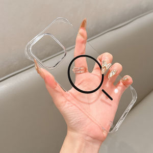 For Magsafe Ultra Thin Frameless HD Clear Phone Case For iPhone 17 15 14 16 Plus 13 12 11 Pro Max Air Wireless Charge PC Cover