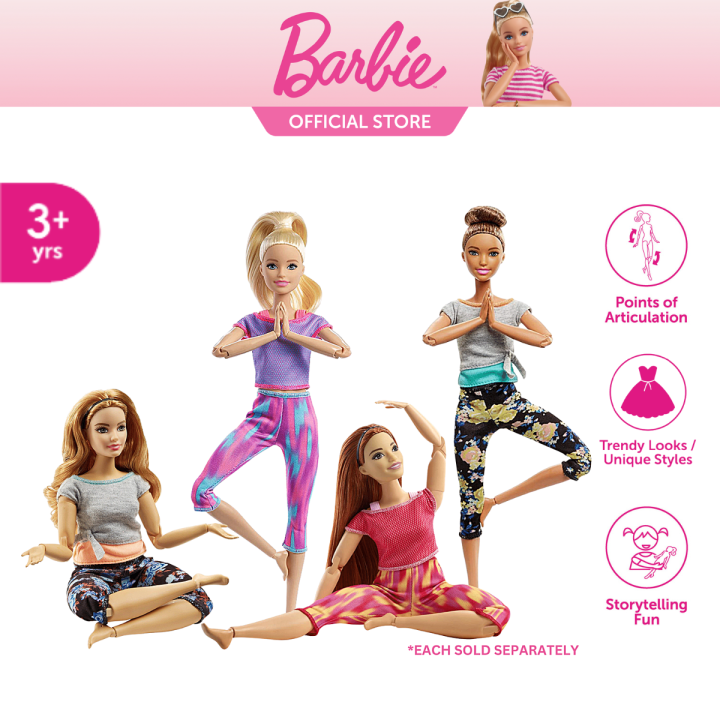 ​Barbie Made to Move Doll Curvy 22 Flexible Joints & Long Red Hair Yoga  Outfit