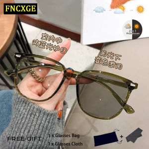 FNCXGE đổi màu khi ra nắng Cận thị mắt kính nữ nam thời trang Chống Bức Xạ kính chống ánh sáng xanh có độ -0.5`-6.0