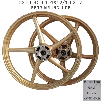 SPORT RIM ENKEI 5 BATANG FULL CHOP DASH MATT BLACK GOLD 522 552 5L Cast Wheel RODA RIM Motorcycle WITH Bearing BUSH 1.40 X 17 1.60 X 17