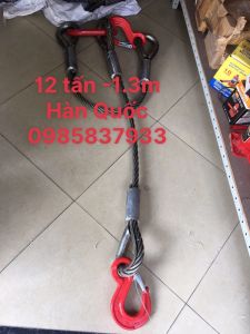Dây cáp cẩu 2 chân 12 tấn 1.3 m Hàn Quốc dùng móc buộc cẩu kéo an toàn hiệu quả