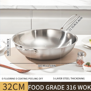 Eco-Friendly Titanium Wok with Hammered Pattern Induction & Gas Range Compatible 28cm