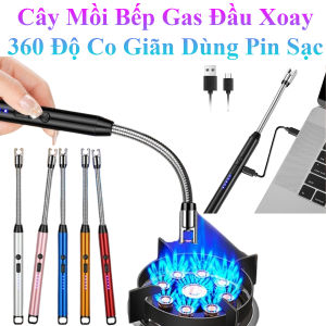 Cây Mồi Bếp Gas Bằng Điện Đầu Xoay 360 Độ Uốn Cong Được Dùng Pin Sạc