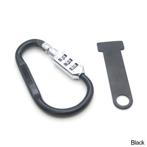 JaneDream Universal Anti-theft Motorcycle Helmet Lock Multi-Function Combination Code Lock With T-Bar Rubber Black/Silver