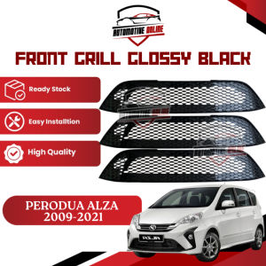 Perodua Alza 2014-2021 Front Bottom Grill Glossy Black Grilled Plug And Play Honeycomb