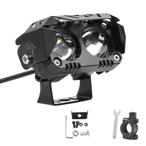 Double Mode LED Motorcycle Light Bright White Yellow Beam Energy Efficient Metal Housing With Multiple Mounting Option