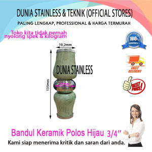 Bandul Keramik Polos Hijau 3/4" ornamen pagar railing tangga