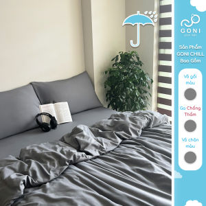 Bộ chăn mền ga gối GONI CHILL Chống Thấm - Ga drap giường bo chun cao 4-25cm kích thước 1m 1m2 1m4 1m6 1m8 2m2