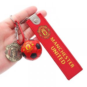 3-Piece set Keychain Woven Buckle+Football+vintage Keychain Backpack Pendant Real Madrid Inter Chelsea Man.United City Al-Nassr AC Milan Juventus Football Team Soccer Fan Gift