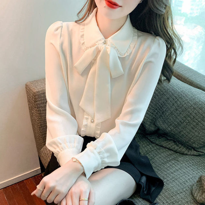 Ladies long hot sale chiffon shirts