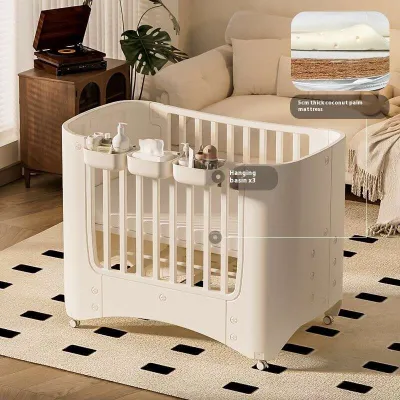 Multifunction Removable 4 Adjustment Modes Splicable Baby Cot | 60kg Load Bearing + 0 Formaldehyde Baby Bed
