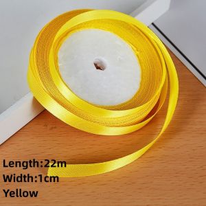 (25 Yards/Roll) 1cm Wide Gift Ribbon Wide Ribbon Handmade Diy Cake Candy Box Gift Packaging Satin Ribbon Gift Roll