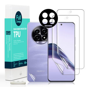Ibywind For Realme 13 Pro/13 Pro+ 5G Screen Protector(Pack of 2)with 1pc Metal Lens Protector1pc Carbon Fiber Back FIlmEasy Install Kit